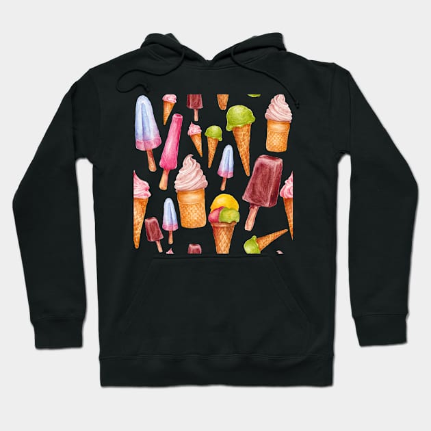 ice cream pattern Hoodie by lisenok